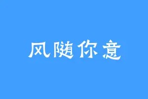 风随你意