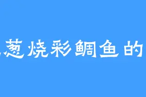 爱吃葱烧彩鲷鱼的张全