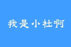 我是小杜啊