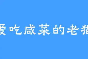 爱吃咸菜的老猫