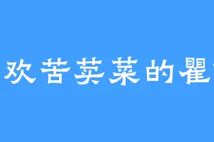 喜欢苦荬菜的瞿傲