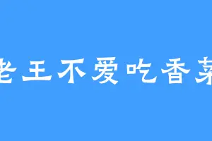 老王不爱吃香菜