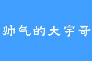 帅气的大宇哥