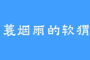 一蓑烟雨的软猬甲