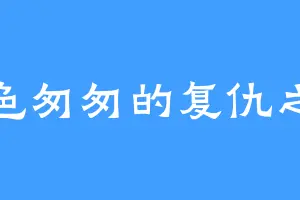 行色匆匆的复仇之魂