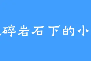 破碎岩石下的小草
