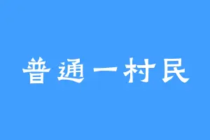 普通一村民