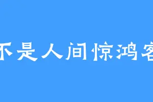 不是人间惊鸿客