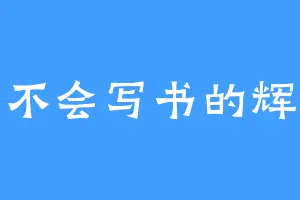 不会写书的辉