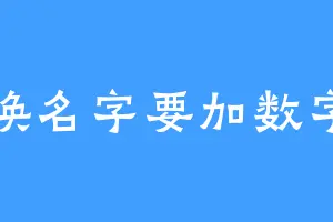 换名字要加数字