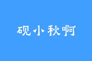 砚小秋啊