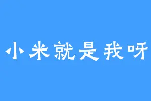 小米就是我呀