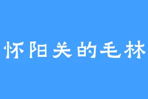 怀阳关的毛林