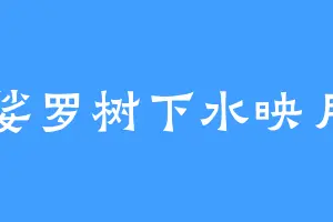 娑罗树下水映月