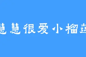 慧慧很爱小榴莲