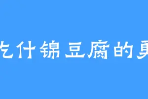爱吃什锦豆腐的勇哥
