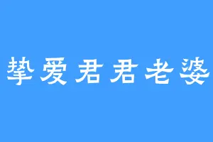 挚爱君君老婆