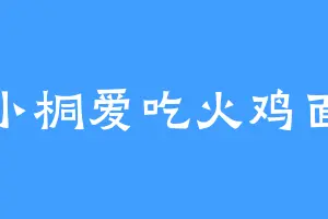 小桐爱吃火鸡面