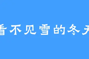 看不见雪的冬天