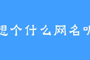 想个什么网名呢