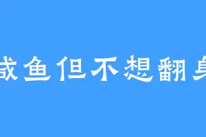 咸鱼但不想翻身